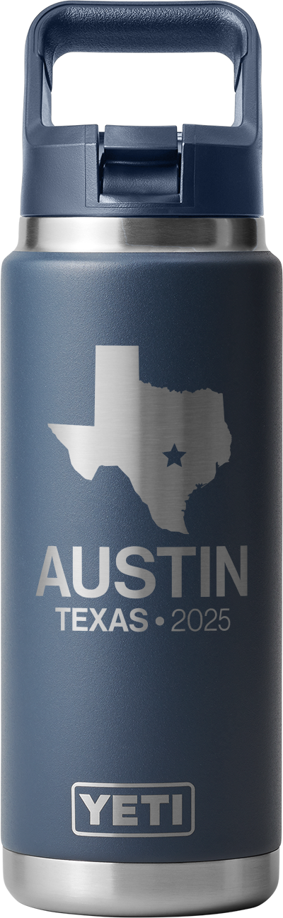 26oz YETI Straw Bottle TX Design